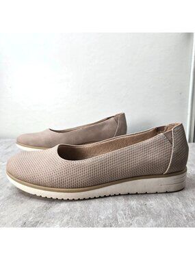 Soul Naturalizer Ballet Flats Sz 8.5 Taupe Comfort Slip On Low Wedge Lofer Shoes